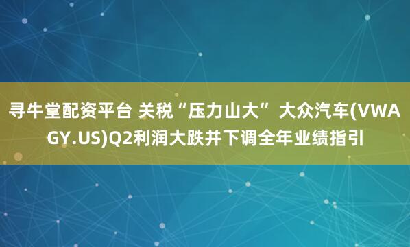 寻牛堂配资平台 关税“压力山大” 大众汽车(VWAGY.US)Q2利润大跌并下调全年业绩指引
